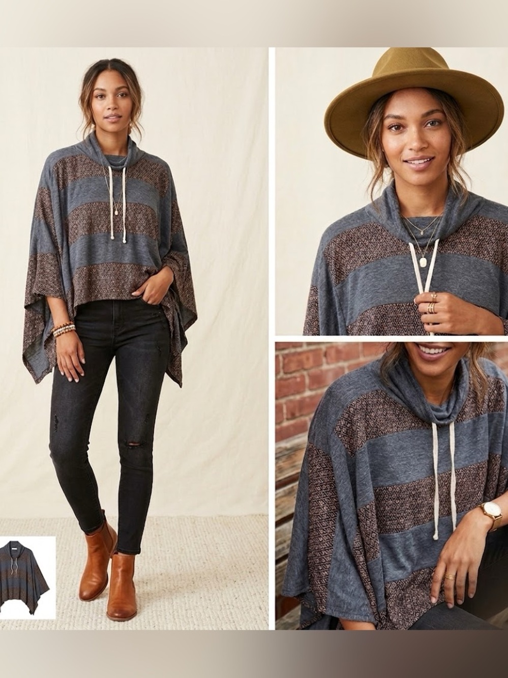 Easel cowl neck top